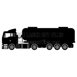 Tank Truck Silhouette Clipart, Ready to Cut Vector File