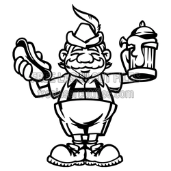 Beer Fest Gnome with Mug and Pretzel Laser Cut File