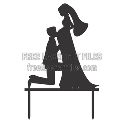 Bride and Groom Cake Topper Laser Cut Design