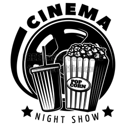 Cinema Popcorn Sign Design for Laser Cutting
