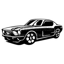 Classic Mustang Car Silhouette SVG for Laser Cutting