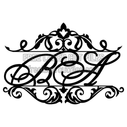 Elegant Couple Monogram Split Letter Laser Cut Design