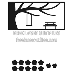 Family Tree Laser Cut Frame Design with Name Plaques