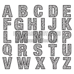 Floral Alphabet Letters Set for Laser Cutting, Ready to Cut
