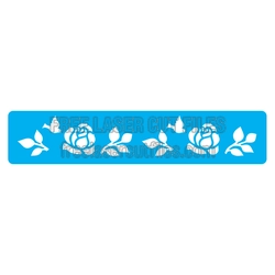 Floral Stencil Border with Roses and Doves, Laser Ready