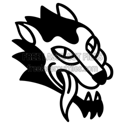 Howling Wolf Head Silhouette Laser Cut Design
