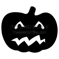 Angry Jack-O'-Lantern Pumpkin Silhouette, Laser Ready Cut File