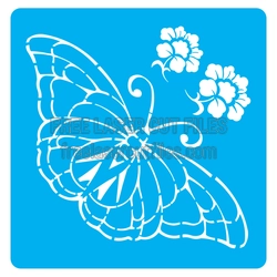 Butterfly Floral Stencil Design, Laser Ready Free Download