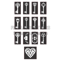 Decorative Antique Key Set Laser Cut Template