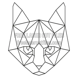 Geometric Cat Face Laser Cut File, Ready to Cut