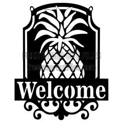 Pineapple Welcome Sign Laser Cut File, Free Download