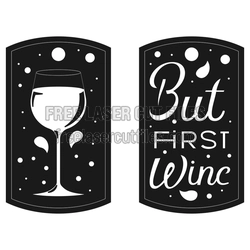 But First Wine Laser Cut Keychain Design