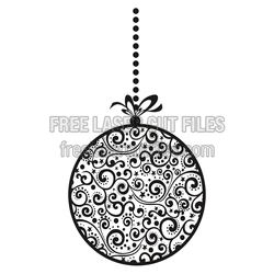Decorative Christmas Ornament Laser Cut File, Ready to Cut