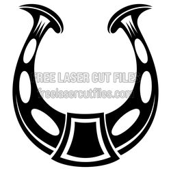 Decorative Horseshoe Sign Design for Laser Cutting