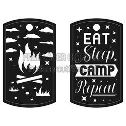 Eat Sleep Camp Camping Keychain Laser Cut File