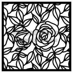 Floral Rose Leaf Panel SVG Laser Cut Decorative Screen
