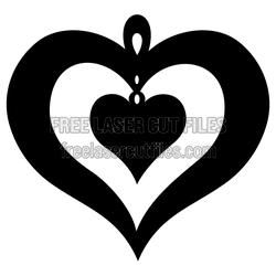 Heart Love Ornament Laser Cut Design for Valentine Decor