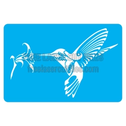 Hummingbird and Flower Stencil Design, Laser Ready Cut File