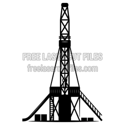 Oil Rig Silhouette Ready to Cut Free Laser File