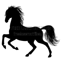 Prancing Horse Silhouette Laser Cut File, Ready to Cut
