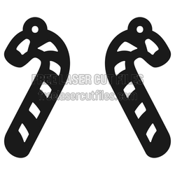 Candy Cane Christmas Earrings Ready to Cut Laser File
