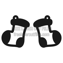 Christmas Stocking Earrings Laser Cut File, Ready to Cut