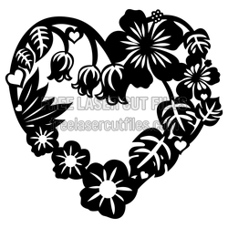 Floral Heart Love Sign for Valentine, Ready to Cut