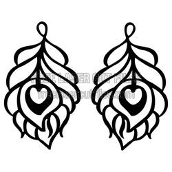 Leaf and Heart Earrings Laser Cut File, Ready to Cut