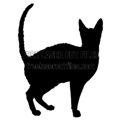 Standing Cat Silhouette Laser Cut File, Ready to Cut