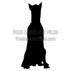 Standing Dog Silhouette Laser Cut File, Ready to Cut