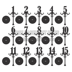 Decorative Table Number Set 1-15, Laser Ready File