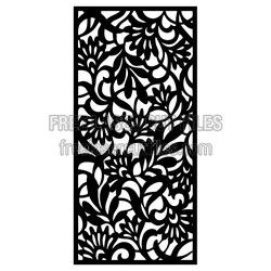 Floral Decorative Screen Panel Pattern, Laser Cut Ready