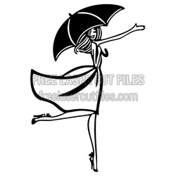 Girl with Umbrella Laser Cut Decor File, Ready to Cut