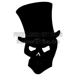 Halloween Skull in Top Hat SVG, Ready to Cut