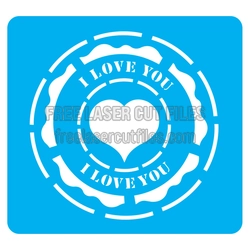 I Love You Heart Stencil Laser Cut Template