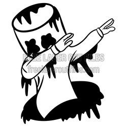 Marshmello Dabbing Clipart Laser Cut File Ready to Cut