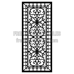 Ornamental Screen Panel Pattern for Laser Cutting