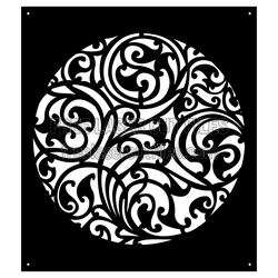 Ornamental Swirl Door Panel Pattern, Laser Cut Screen