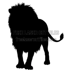 Standing Lion Silhouette Laser Cut File, Ready to Cut