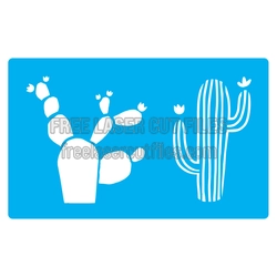 Cactus Stencil Design for Laser Cutting, Ready to Cut