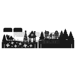 Christmas Village Sleigh Scene Laser Cut File