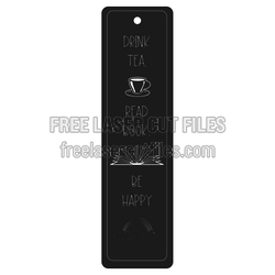 Drink Tea Read Book Bookmark Laser Cut File