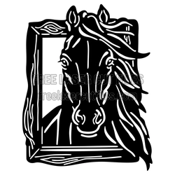 Horse Head Frame Clipart Laser Cut Design, Ready to Cut