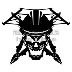 Lineman Skull Clipart, Scary Ready-to-Cut Laser Design