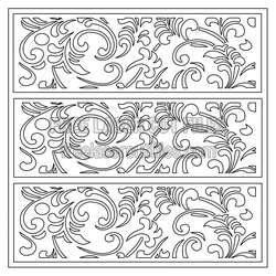 Ornamental Floral Panel Laser Cut Design, Ready to Cut
