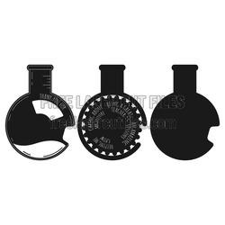 Science Flask Ornament Set, Laser Cut Teacher Gift Idea