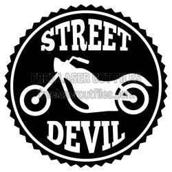 Street Devil Motorcycle Logo Laser Cut Design