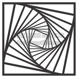 Abstract Spiral Geometric Panel for Laser Cutting