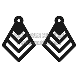 Chevron Teardrop Earrings Laser Cut File, Ready to Cut