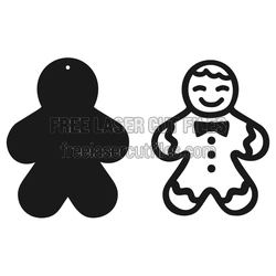 Christmas Gingerbread Ornament Laser Cut Template, Ready to Cut